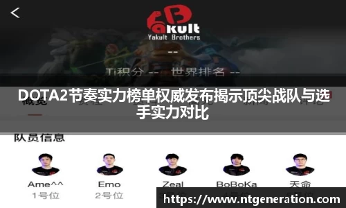DOTA2节奏实力榜单权威发布揭示顶尖战队与选手实力对比