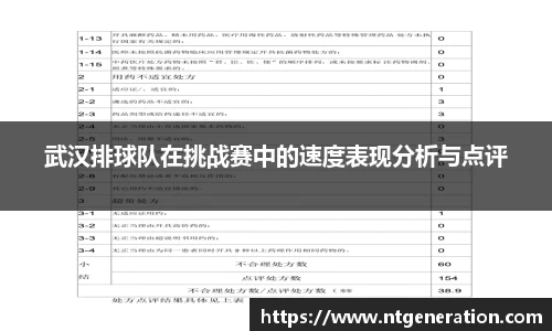 武汉排球队在挑战赛中的速度表现分析与点评